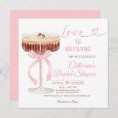 ove Is Brewing Bridal Shower Coffee Martini Theme Kaart (Voorkant / Achterkant)