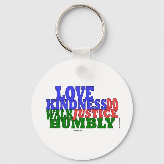 OVE KINDNESS WALK HUMBLY Micah 6:8 Sleutelhanger (Voorkant)