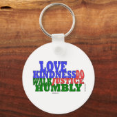 OVE KINDNESS WALK HUMBLY Micah 6:8 Sleutelhanger (Voorkant)
