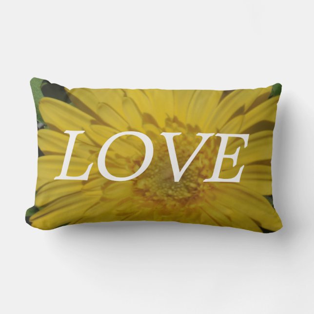 Ove yellow gerber daisy, bloemen inspiratie kussen (Voorkant)