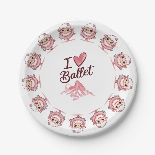 Oveja ballet papieren bordje (Voorkant)