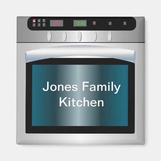 Oven-afbeelding met gepersonaliseerde tekst magneet (Voorkant)