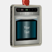 Oven-afbeelding met gepersonaliseerde tekst metalen ornament (Rechts)
