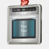 Oven-afbeelding met gepersonaliseerde tekst metalen ornament (Links)