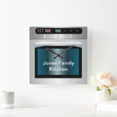 Oven-afbeelding met gepersonaliseerde tekst vierkante klok (Huis)
