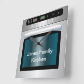 Oven-afbeelding met gepersonaliseerde tekst vierkante klok (Hoek)