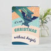 Oven kachel engel gepersonaliseerde kerstkaart (Staand voorkant)