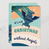 Oven kachel engel gepersonaliseerde kerstkaart (Voorkant / Achterkant)