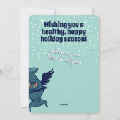 Oven kachel engel gepersonaliseerde kerstkaart (Achterkant)