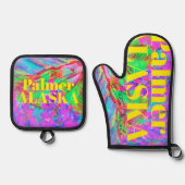 Oven Mitt and Pot Holder Ovenwant & Pannenlap Set (Voorkant)