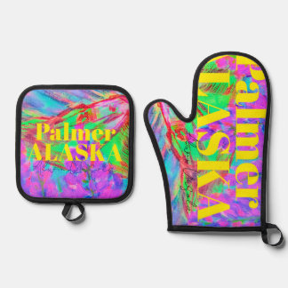 Oven Mitt and Pot Holder Ovenwant & Pannenlap Set