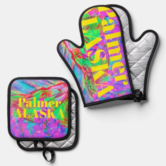 Oven Mitt and Pot Holder Ovenwant & Pannenlap Set (Voorkant / Achterkant)