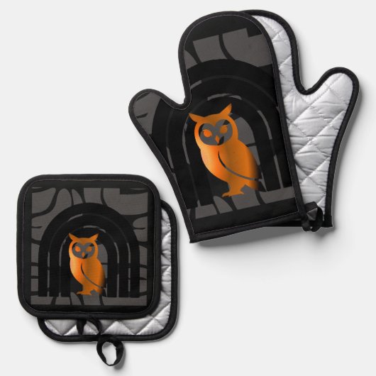 Oven Mitt and Pot Holders Ovenwant & Pannenlap Set (Voorkant / Achterkant)