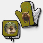 Oven Mitt and Pot Holders Ovenwant & Pannenlap Set (Voorkant / Achterkant)