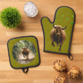 Oven Mitt and Pot Holders Ovenwant & Pannenlap Set (Top down)