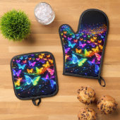 Oven Mitt and Pot Holders Ovenwant & Pannenlap Set (Top down)