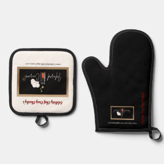 Oven Mitt and Pot Holders Ovenwant & Pannenlap Set
