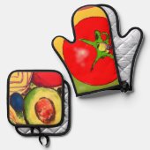 Oven Mitt and Pot Holders Ovenwant & Pannenlap Set (Voorkant / Achterkant)