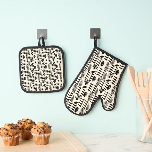 Oven Mitt and Pot Holders Ovenwant & Pannenlap Set (Insitu(Ophanging))