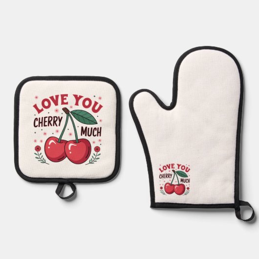 Oven Mitt and Pot Holders Ovenwant & Pannenlap Set (Voorkant)