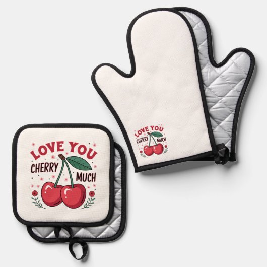 Oven Mitt and Pot Holders Ovenwant & Pannenlap Set (Voorkant / Achterkant)