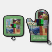 Oven Mitt and Pot Holders Ovenwant & Pannenlap Set (Voorkant)