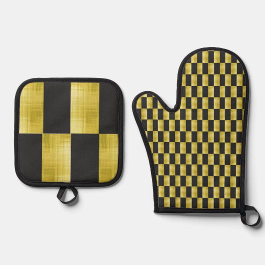 Oven Mitt and Pot Holders Ovenwant & Pannenlap Set (Voorkant)