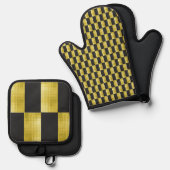 Oven Mitt and Pot Holders Ovenwant & Pannenlap Set (Voorkant / Achterkant)