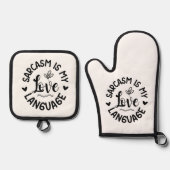 Oven Mitt and Pot Holders Ovenwant & Pannenlap Set (Voorkant)