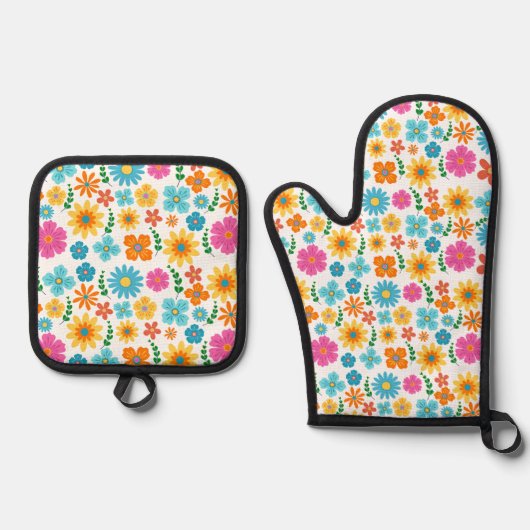 Oven Mitt and Pot Holders Ovenwant & Pannenlap Set (Voorkant)