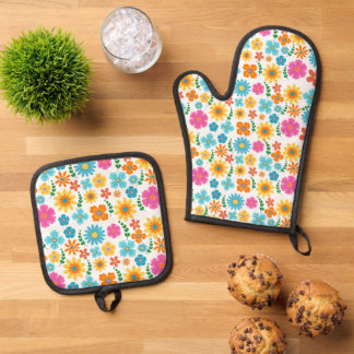 Oven Mitt and Pot Holders Ovenwant & Pannenlap Set