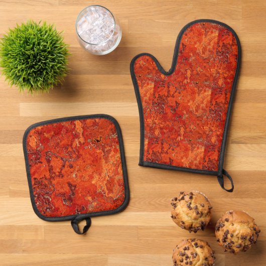 Oven Mitt and Pot Holders Ovenwant & Pannenlap Set (Top down)