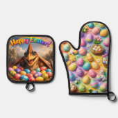 Oven Mitt and Pot Holders Ovenwant & Pannenlap Set (Voorkant)