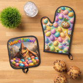 Oven Mitt and Pot Holders Ovenwant & Pannenlap Set (Top down)