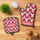 Oven Mitt and Pot Holders Ovenwant & Pannenlap Set (Top down)