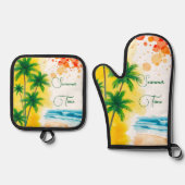 Oven Mitt and Pot Holders Ovenwant & Pannenlap Set (Voorkant)