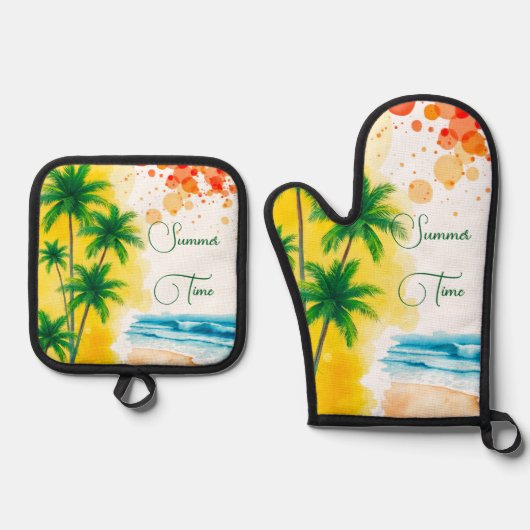 Oven Mitt and Pot Holders Ovenwant & Pannenlap Set (Voorkant)