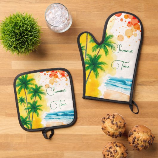Oven Mitt and Pot Holders Ovenwant & Pannenlap Set (Top down)