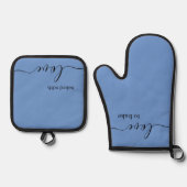 Oven Mitt en Pot Houders - Cornflower Blue Ovenwant & Pannenlap Set (Voorkant)
