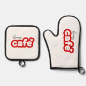 Oven Mitt en Pot Houders Set met Lettering (Voorkant)