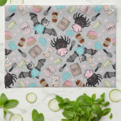 Oven Mitt-Halloween Baking Besties-Grijs Theedoek (Gevouwen)