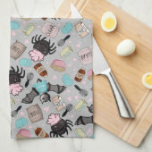 Oven Mitt-Halloween Baking Besties-Grijs Theedoek (Quarter Fold)