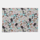 Oven Mitt-Halloween Baking Besties-Grijs Theedoek (Horizontaal)