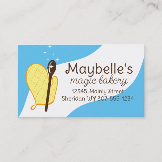 Oven-mitt houten lepels voor het bakken van bizenk visitekaartje (Voorkant)