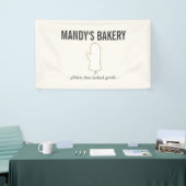 Oven Mitt Logo Goud op Ivoor voor Bakkerij Spandoek (Beurs)