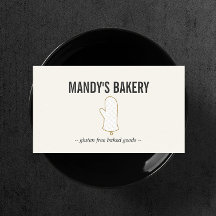 Oven Mitt Logo Goud op Ivoor voor Bakkerij