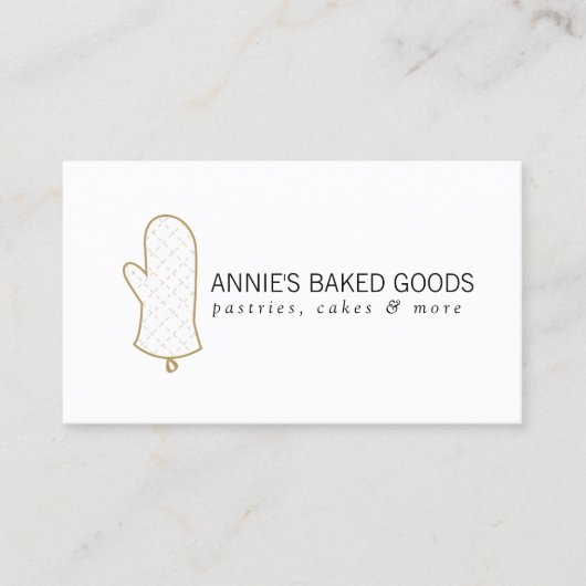 Oven Mitt Logo voor Bakkerij, Gebakken Goederen Visitekaartje (Voorkant)