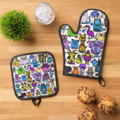 Oven Mitt Ovenwant & Pannenlap Set (Top down)