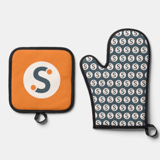 Oven Mitt & Pot Holder Ovenwant & Pannenlap Set (Voorkant)