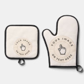 Oven Mitt Pot Holder set Custom Uw afbeelding/tex (Voorkant)